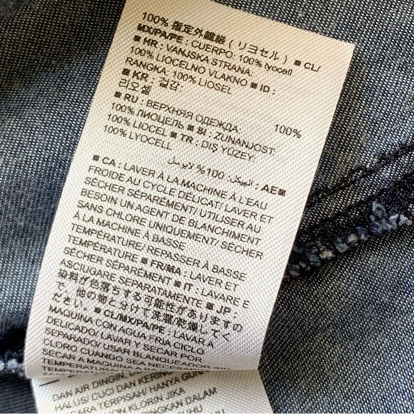 Banana Republic Women’s Chambray Denim Blue Button Up Shirt Long Sleeve - Picture 10 of 12